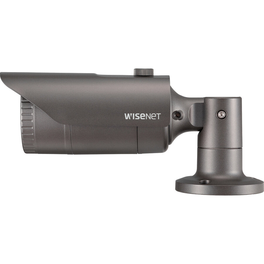 HANWHA Wisenet QNO-8020R 5 Megapixel Outdoor Network Camera - Color, Monochrome - Bullet - Dark Gray, 2.8 in, IK10, Wired
