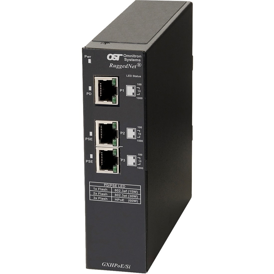 omnitron-systems-ruggednet-industrial-unmanaged-60w-gigabit-poe-extender-with-booster-technology