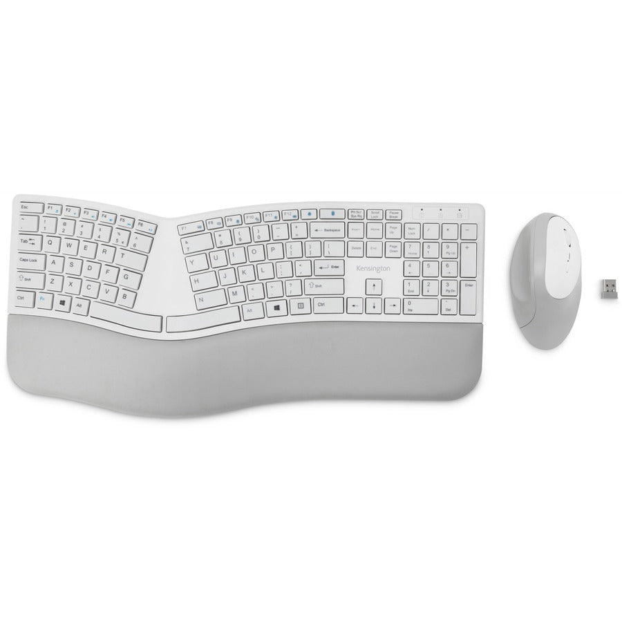 ACCO Kensington Pro Fit Ergo Wireless Keyboard and Mouse-Gray