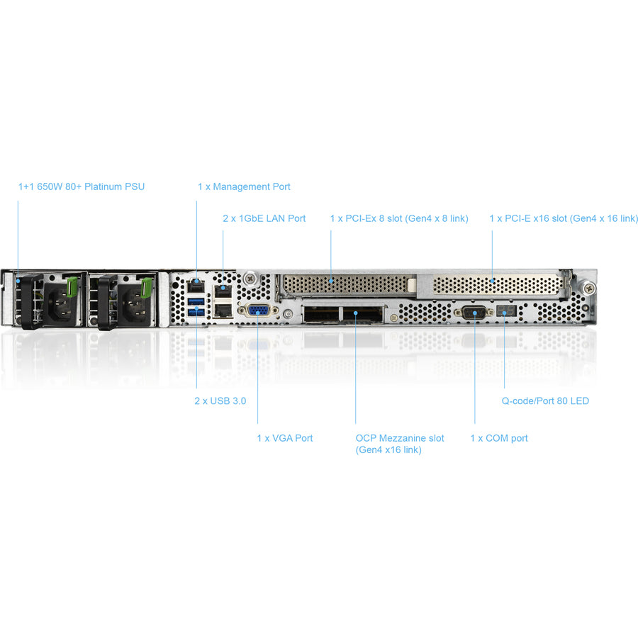 Asus RS500A-E10-RS12U Barebone System - 1U Rack-mountable - Socket SP3 - 1 x Processor Support