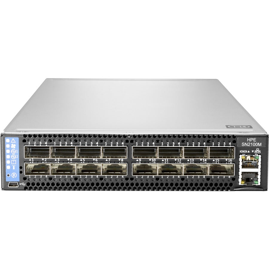 HPE SN2100M 100GbE 16QSFP28 Switch, 100 Gigabit Ethernet, 100GBase-X, 9.99 lb