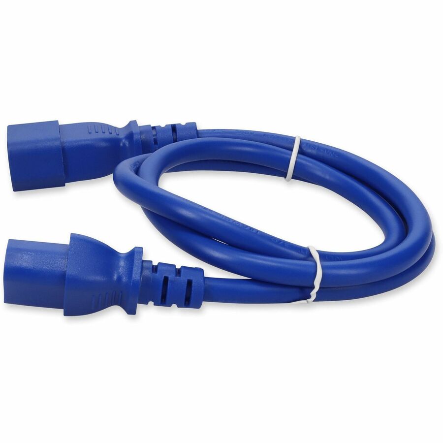 Addon 3ft C13 Female to C14 Male 14AWG 100-250V at 15A Blue Power Cable
