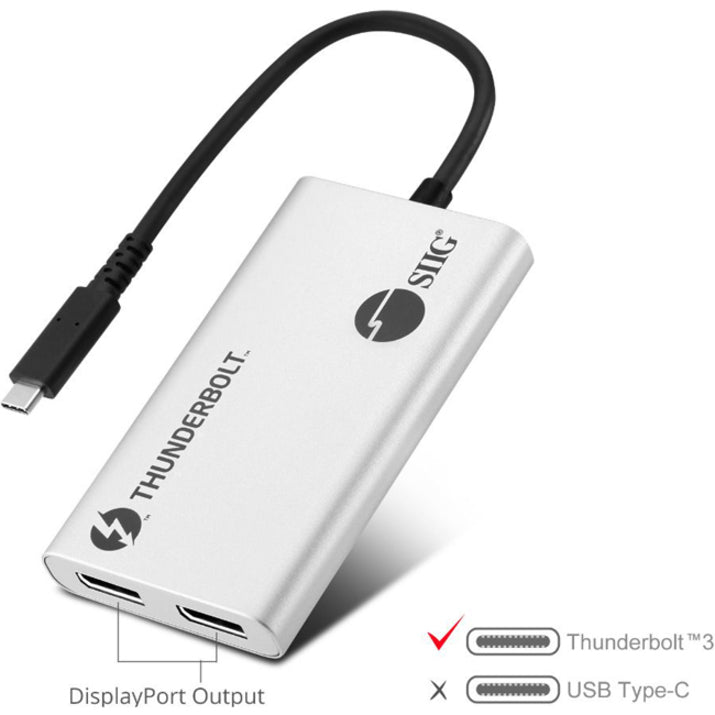 SIIG Thunderbolt 3 to Dual DP 1.2 Adapter