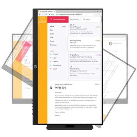 HP P24h G4 24" Class Full HD LCD Monitor - 16:9 - Black