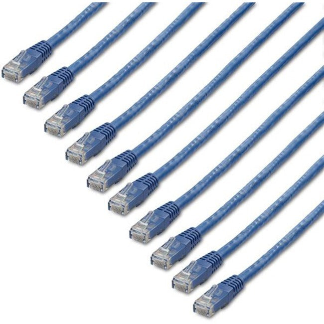 StarTech.com 6 ft. CAT6 Ethernet cable - 10 Pack - ETL Verified - Blue CAT6 Patch Cord - Molded RJ45 Connectors - 24 AWG -