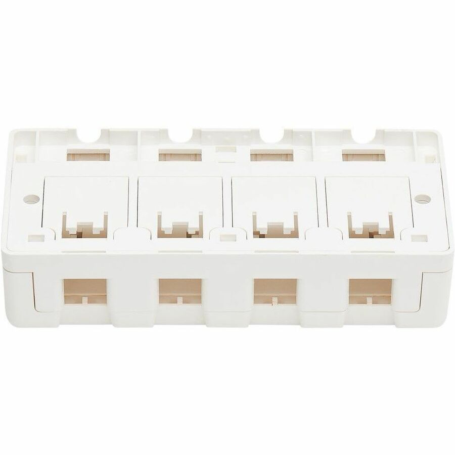 Eaton Tripp Lite Series Surface-Mount Box for Keystone Jacks - 4 Ports, White, TAA