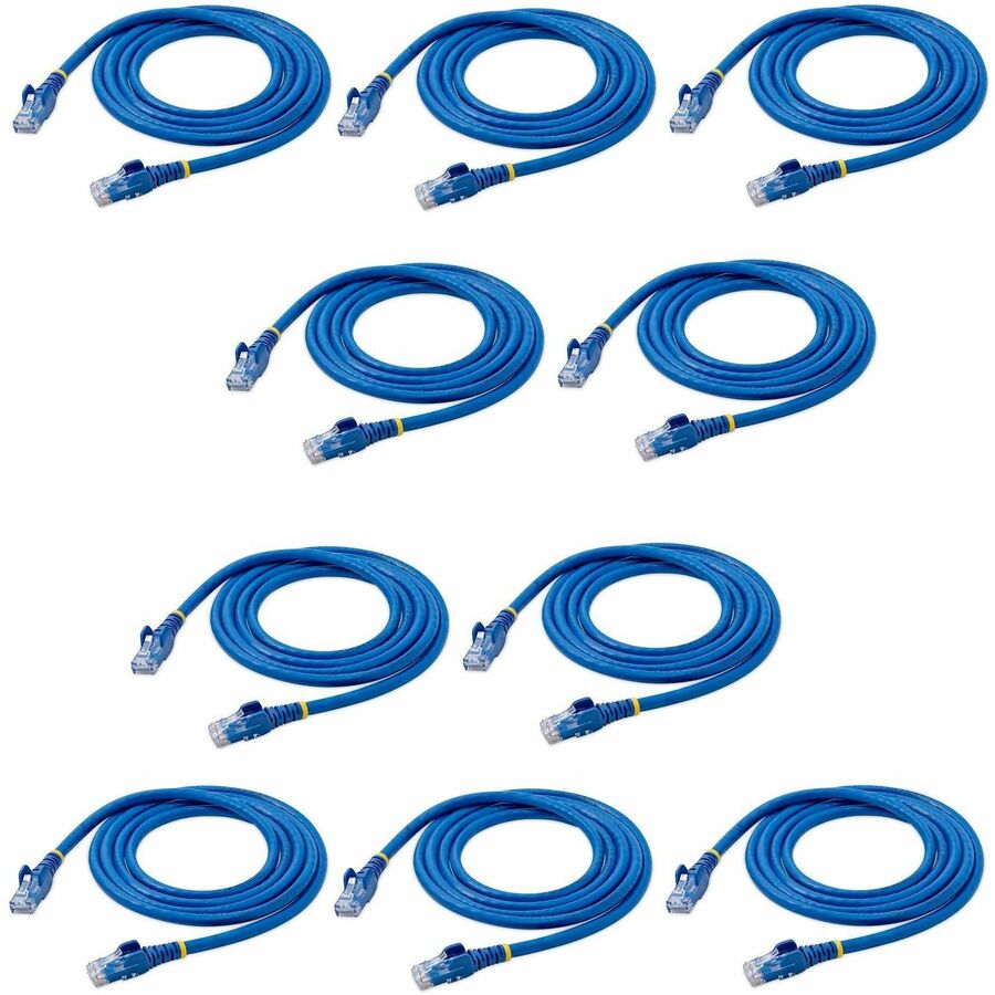 StarTech.com 5 ft. CAT6 Ethernet Cable - 10 Pack - ETL Verified - Blue CAT6 Patch Cord - Snagless RJ45 Connectors - 24 AWG -