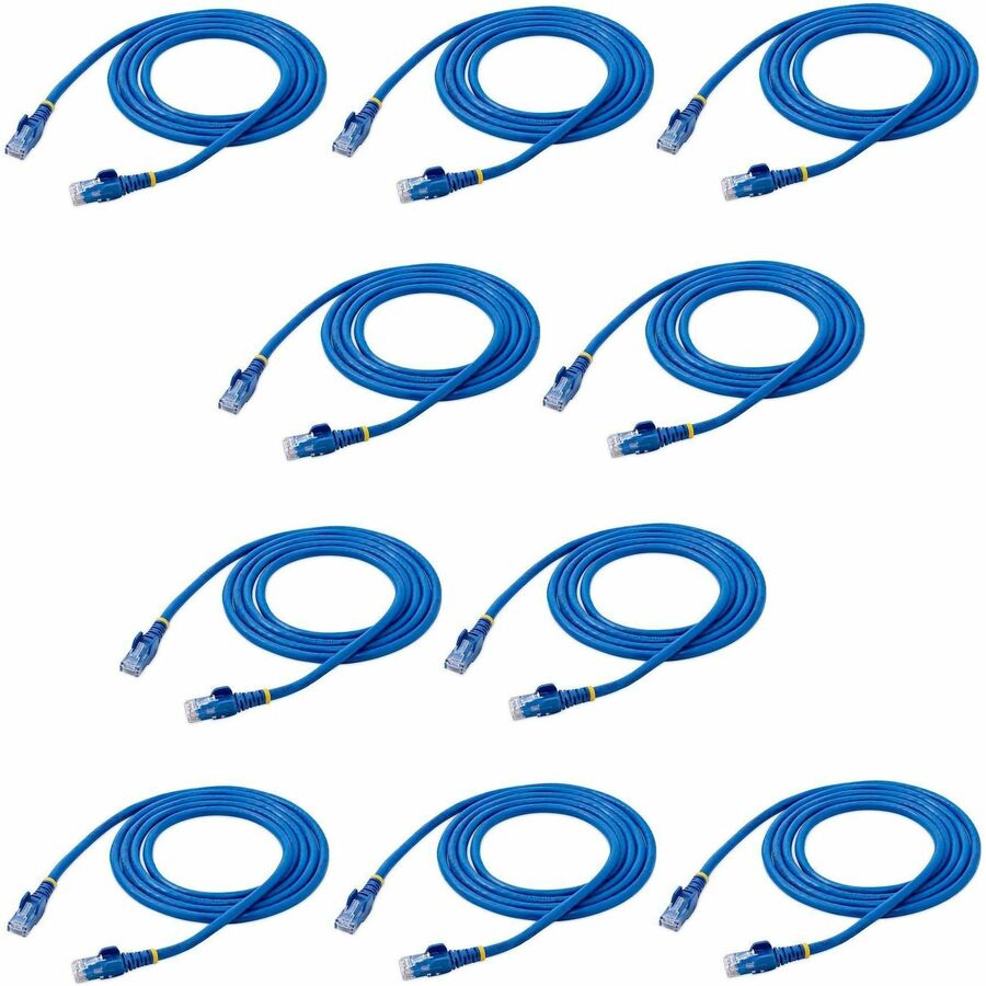 StarTech.com 6 ft. CAT6 Ethernet Cable - 10 Pack - ETL Verified - Blue CAT6 Patch Cord - Snagless RJ45 Connectors - 24 AWG -