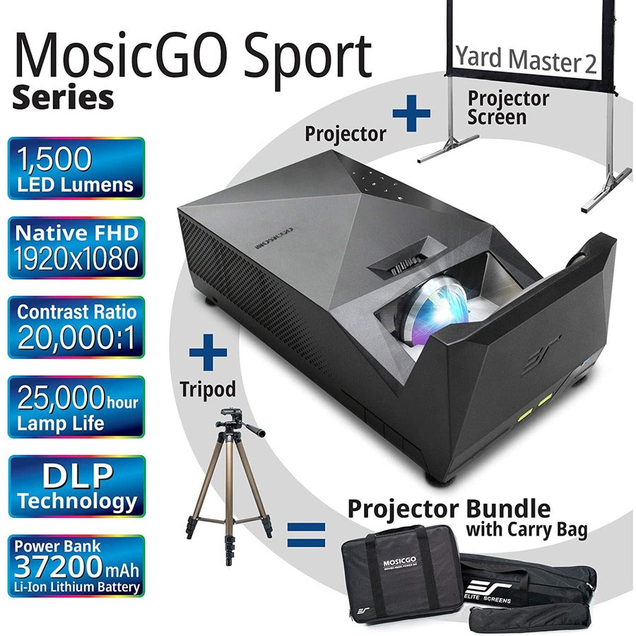 Elite EliteProjector MosicGO MGFU-S Ultra Short Throw DLP Projector - 16:9 - Portable, Ceiling Mountable - Black