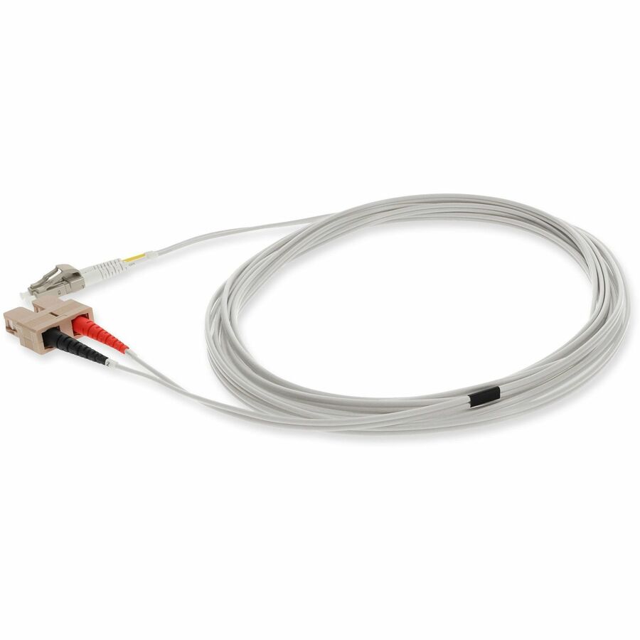 AddOn 2m LC (Male) to SC (Male) Gray OM1 Duplex Fiber OFNR (Riser-Rated) Patch Cable