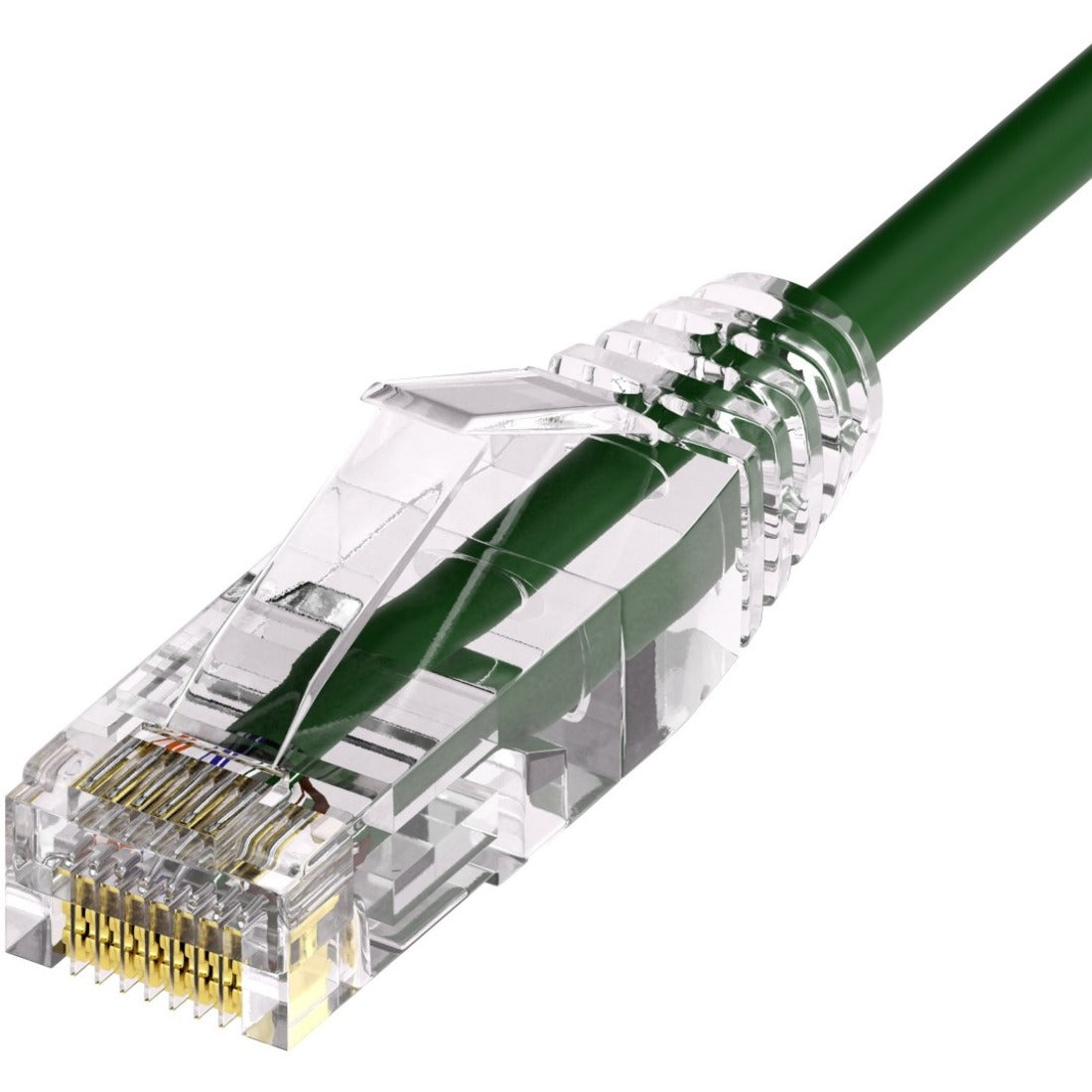 Unirise Clearfit Slim&trade; Cat6A 28AWG Patch Cable, Snagless, Green, 6ft