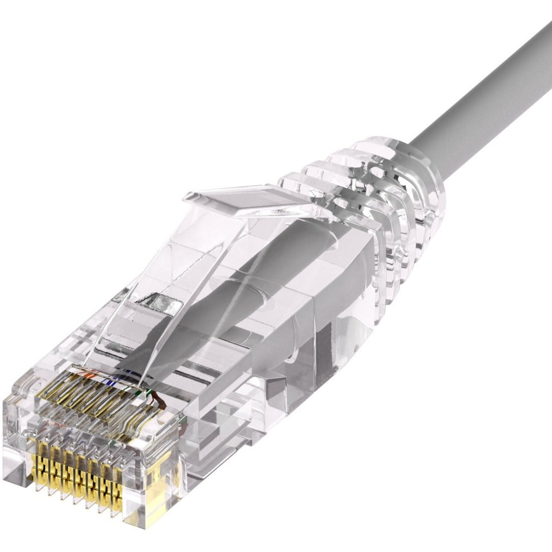 Unirise Clearfit Slim&trade; Cat6A 28AWG Patch Cable, Snagless, Gray, 6ft