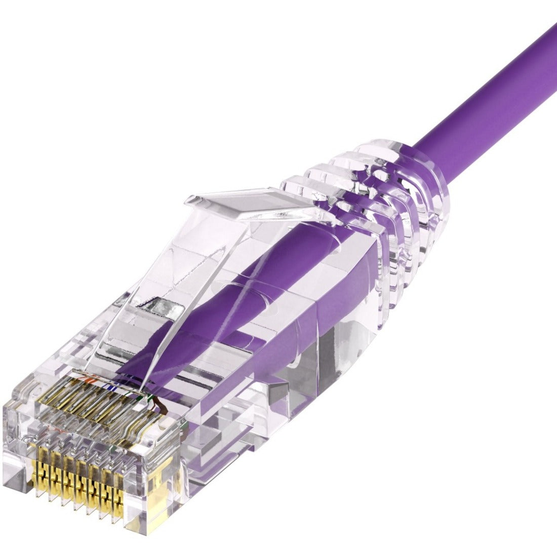 Unirise Clearfit Slim&trade; Cat6A 28AWG Patch Cable, Snagless, Purple, 6ft