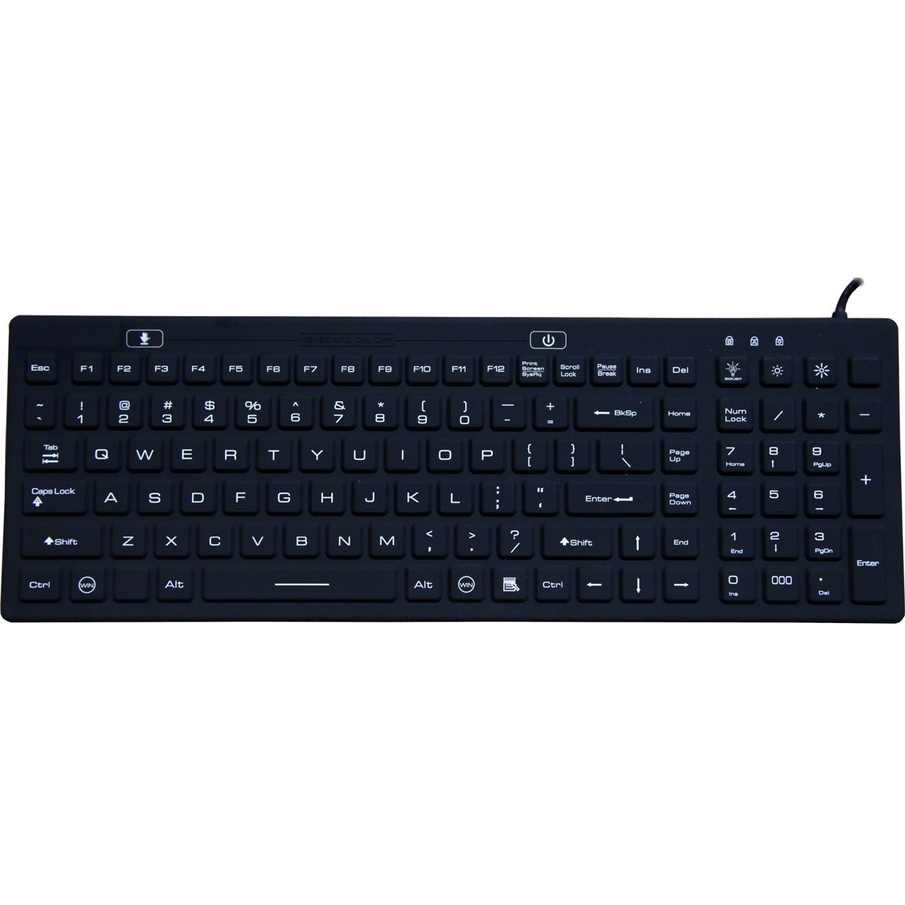 Ergoguys, DSI WATERPROOF IP68 SILICONE FULL SIZE KEYBOARD WITH LED BACKLIT