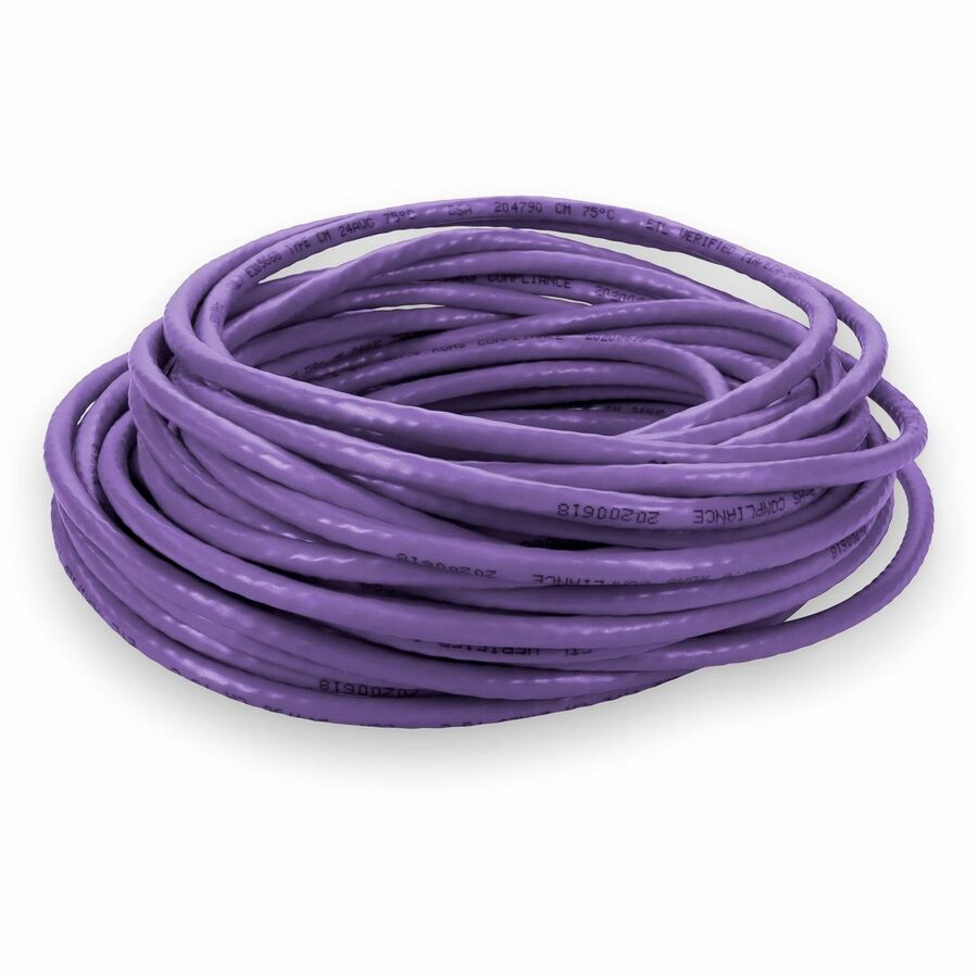 AddOn 30ft RJ-45 (Male) to RJ-45 (Male) Purple Microboot, Snagless Cat6 Crossover UTP PVC Copper Patch Cable