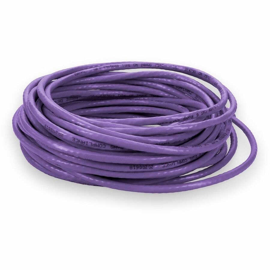 AddOn 15ft RJ-45 (Male) to RJ-45 (Male) Purple Microboot, Snagless Cat6 Crossover UTP PVC Copper Patch Cable