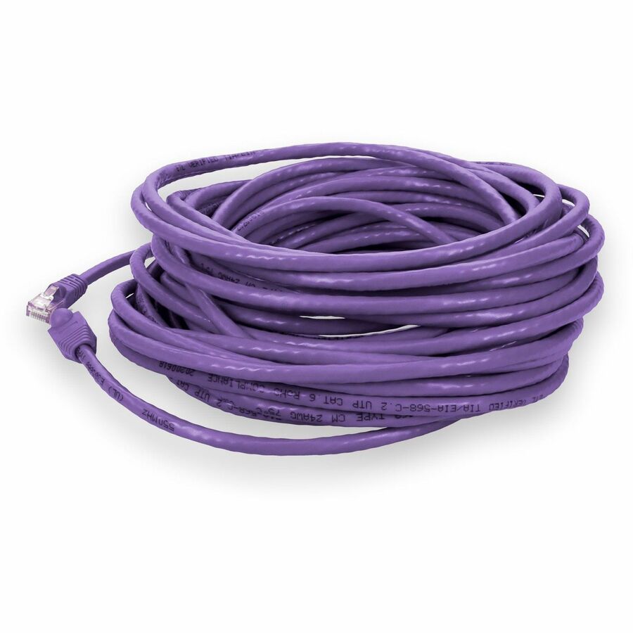 AddOn 20ft RJ-45 (Male) to RJ-45 (Male) Purple Microboot, Snagless Cat6 Crossover UTP PVC Copper Patch Cable