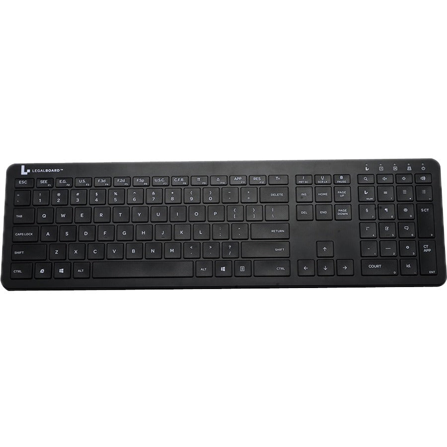 ERGOGUYS LegalBoard Wireless Keyboard For Lawyers, Compatible with Windows, Black, LW-001K, USB