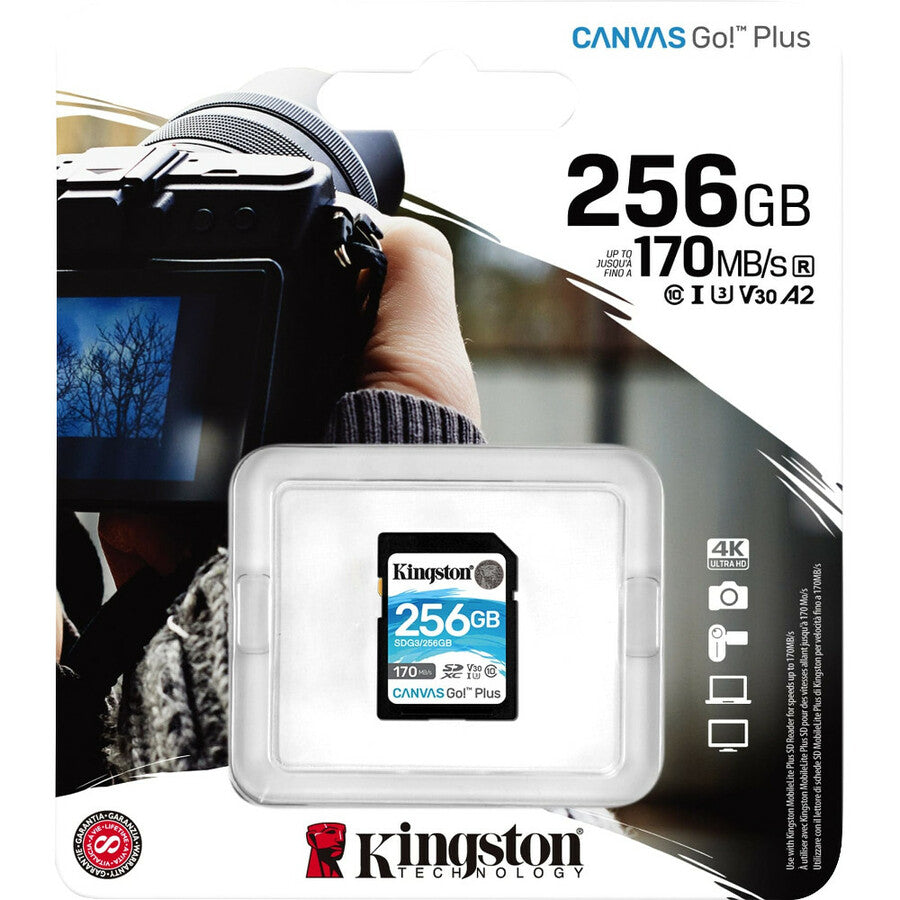 Kingston Canvas Go! Plus SDG3 256 GB Class 10/UHS-I (U3) SDXC - 1