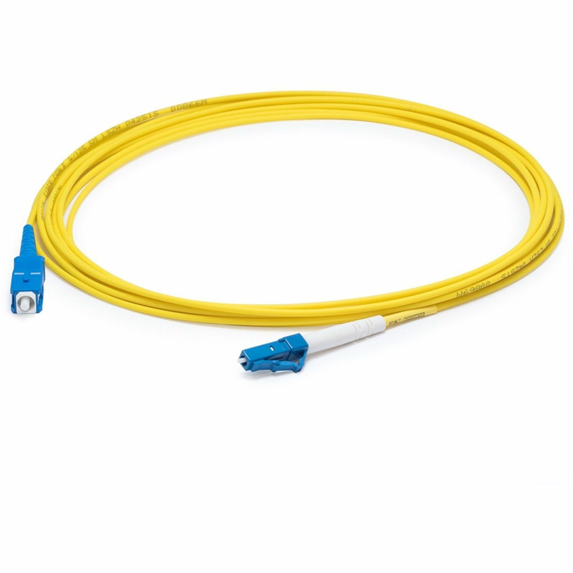 AddOn 15m LC (Male) to SC (Male) Straight Yellow OS2 Simplex LSZH Fiber Patch Cable