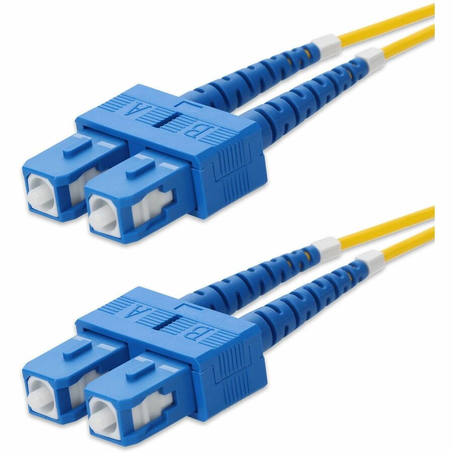 AddOn 0.5m SC to SC Yellow OS2 Duplex OFNP (Plenum-Rated) SMF Fiber Patch Cable