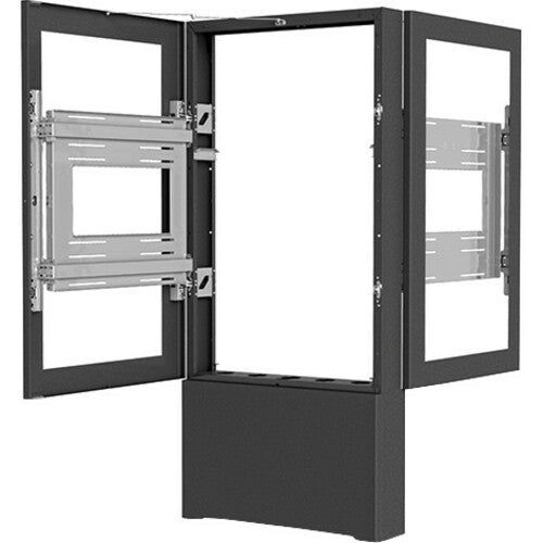 Legrand Chief Impact Floor Mounted Back-to-Back Kiosk, Portrait 50" Black