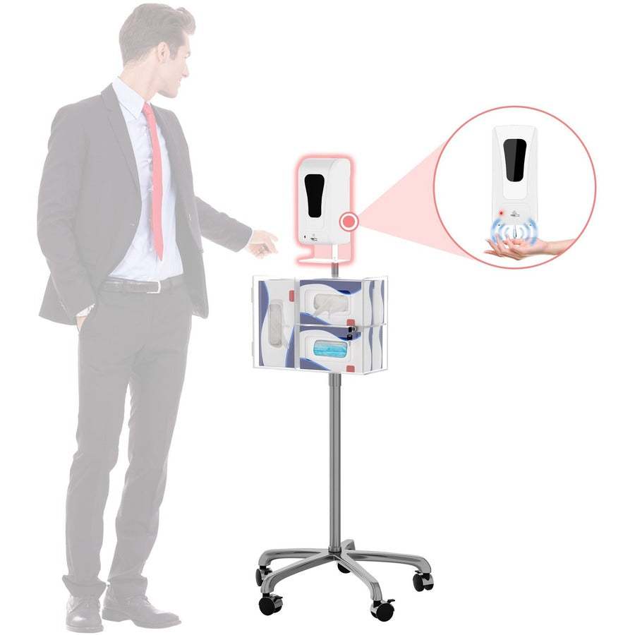 CTA Digital Heavy-Duty Mobile Sanitizing Station with Automatic Soap Dispenser