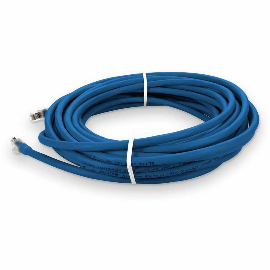 AddOn 15ft RJ-45 (Male) to RJ-45 (Male) Blue Straight Cat6A UTP Plenum Copper Cable