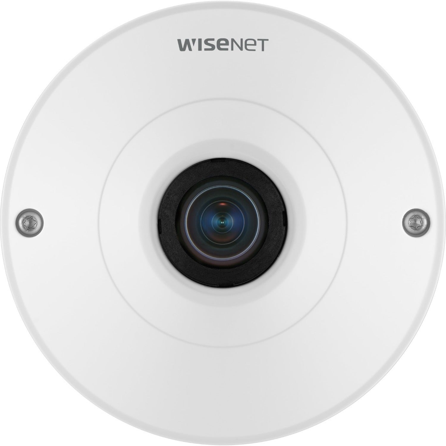 HANWHA Wisenet QNF-9010 12 Megapixel Indoor Network Camera - Color - Fisheye - White, 1.08 mm, IP42, 12 MP Sensor 360, Wired