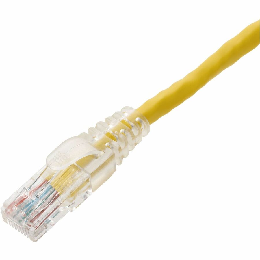 AddOn 10ft Yellow CAT 6 PVC Ethernet Cable Snagless Easy Clear Boot TAA RJ-45 M/M