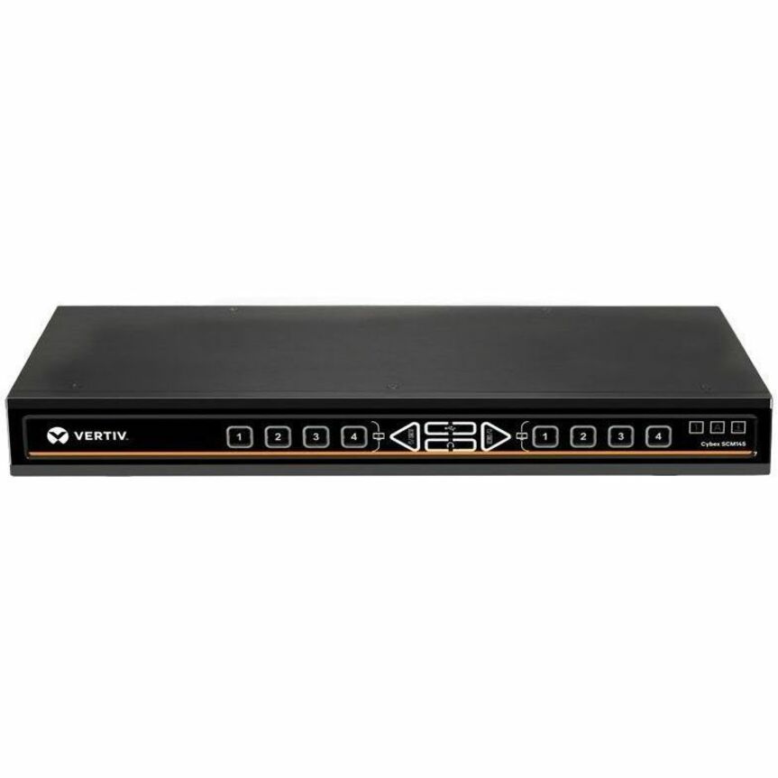 Vertiv Avocent Cybex Secure Desktop KVM Switch, 4 Port, Common Access Card, Touch Screen Support, NIAP Version 4.0, TAA Compliant (SCM145DPH-400)