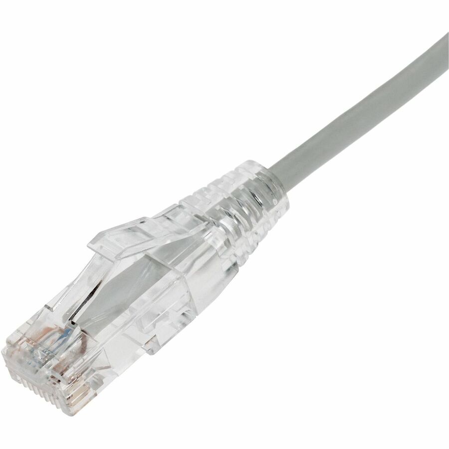 AddOn 25ft Gray CAT 6 Slim PVC Ethernet Cable Snagless Clear-Claw RJ-45 M/M