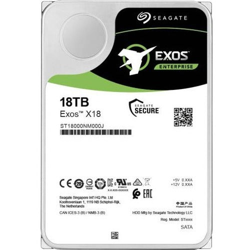Seagate Exos X18 ST18000NM001J-20PK 18 TB Hard Drive - Internal - SATA (SATA/600)