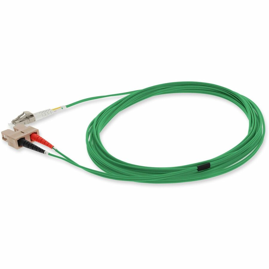 AddOn 1m SC (Male) to LC (Male) Green OM1 Duplex Fiber OFNR (Riser-Rated) Patch Cable