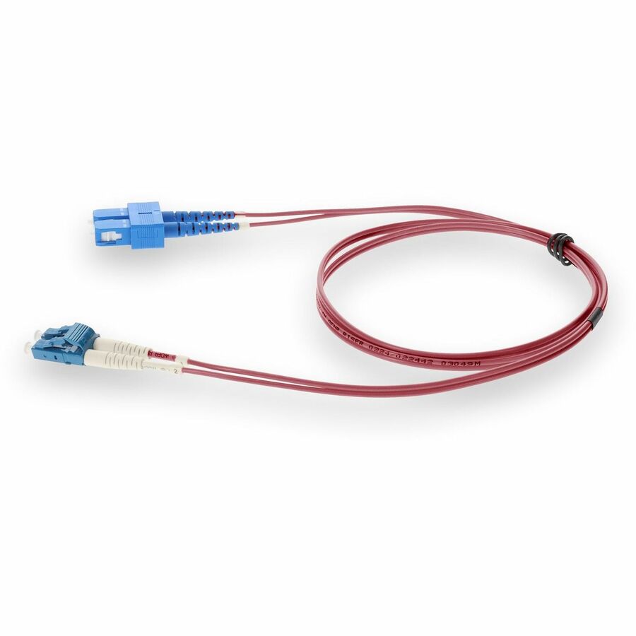 AddOn 7m LC (Male) to SC (Male) Pink OS2 Duplex Fiber OFNR (Riser-Rated) Patch Cable