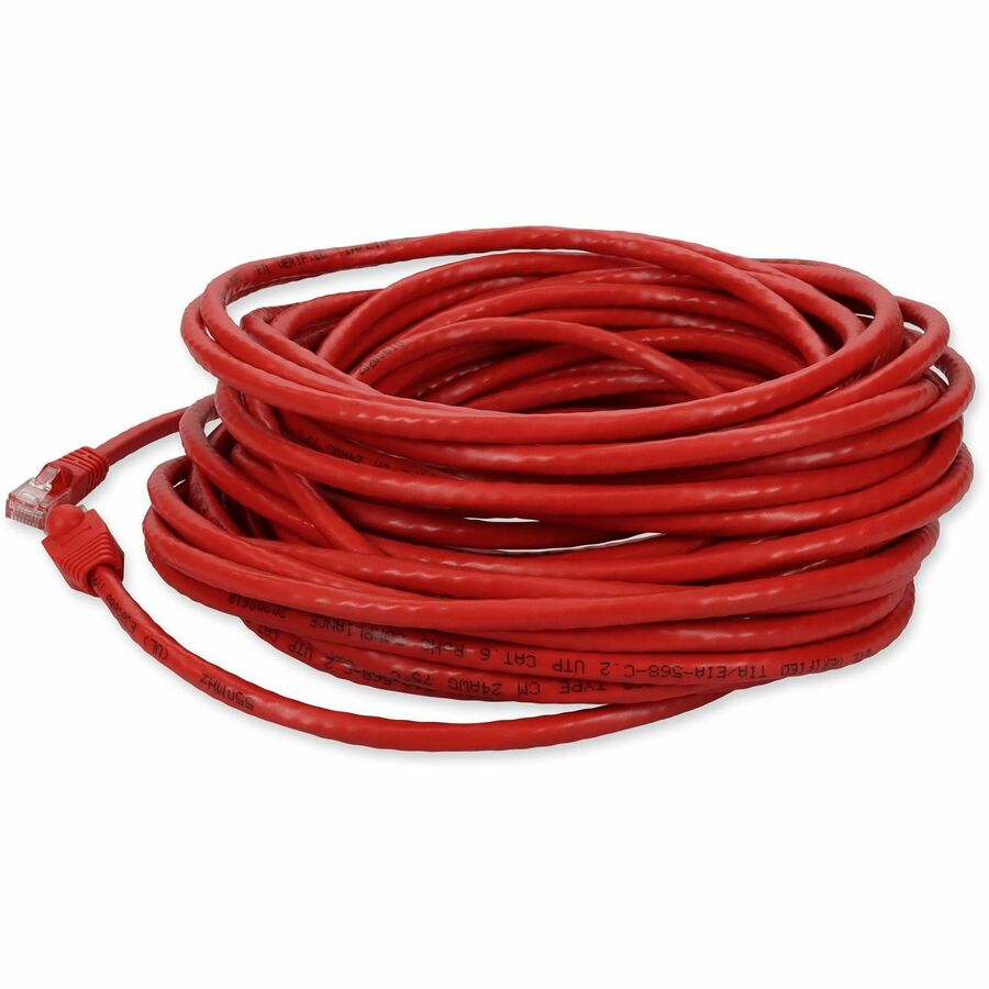 AddOn 25ft RJ-45 (Male) to RJ-45 (Male) Red Cat6 Crossover UTP PVC Copper Patch Cable