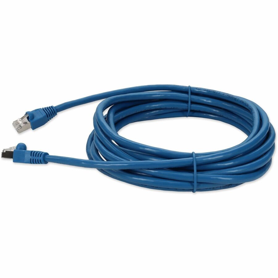 AddOn 12ft RJ-45 (Male) to RJ-45 (Male) Blue Snagless Cat6A STP PVC Copper Patch Cable