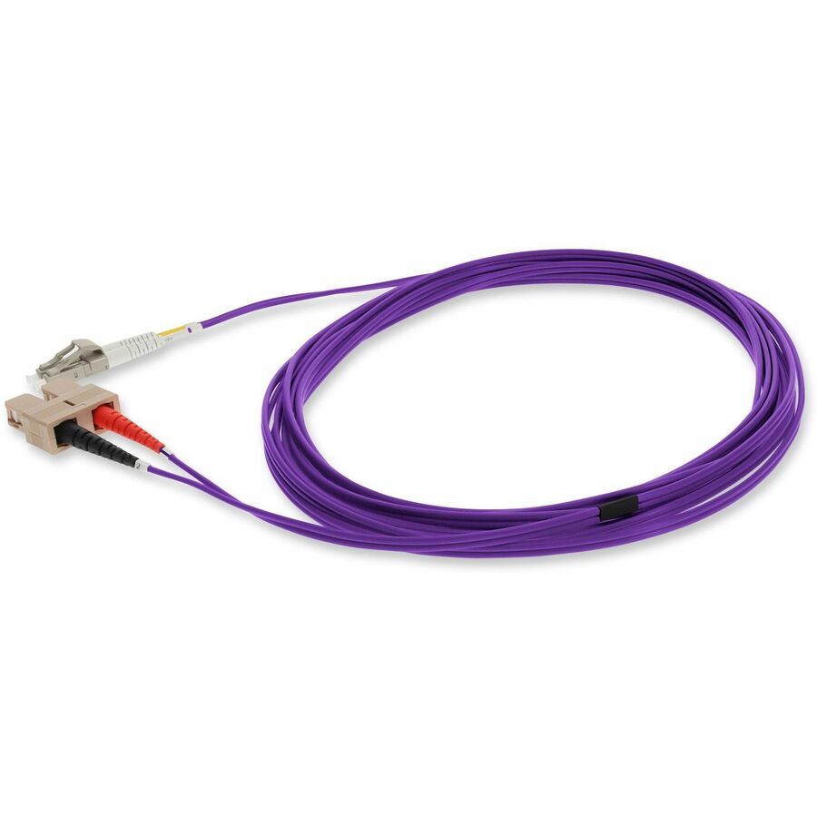 AddOn 10m SC (Male) to LC (Male) Purple OM1 Duplex PVC Fiber Patch Cable