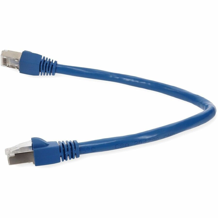 AddOn 5ft RJ-45 (Male) to RJ-45 (Male) Blue Snagless Cat6A STP PVC Copper Patch Cable
