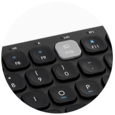 ACCO Kensington Multi-Device Dual Wireless Compact Keyboard, 0.86 in, Black, Bluetooth, K75502US, USB