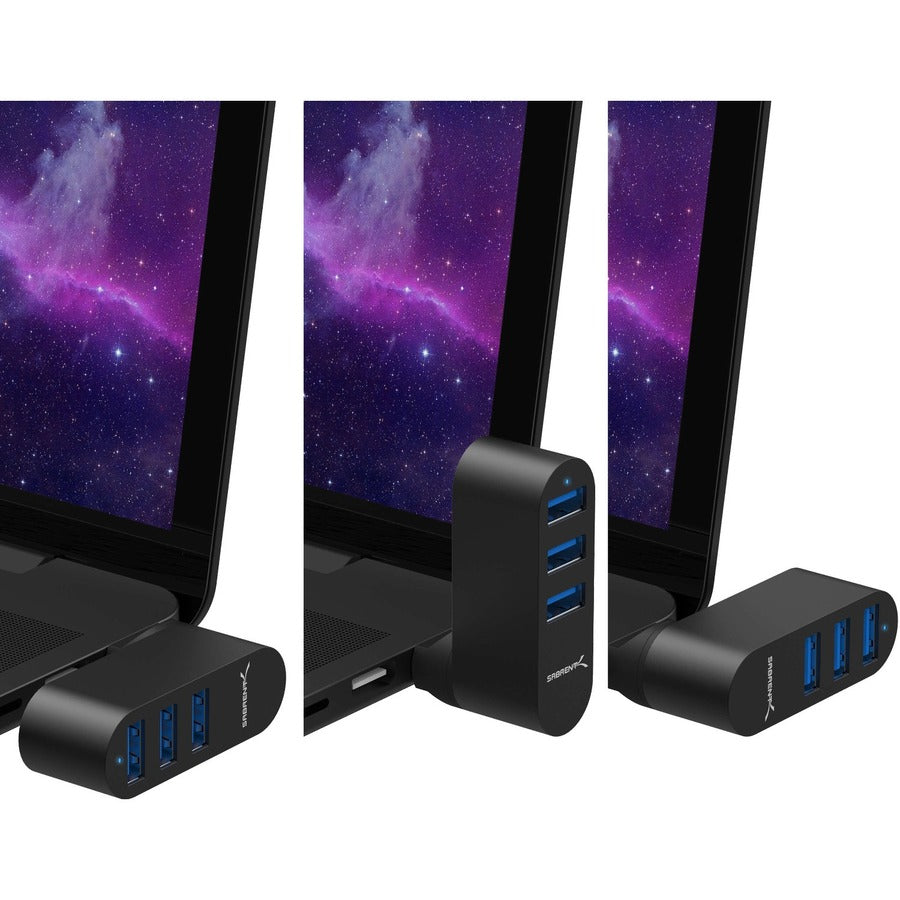 Sabrent Premium 3-Port Aluminum Mini USB 3.0 [90°/180° Degree Rotatable] (HB-R3MB)