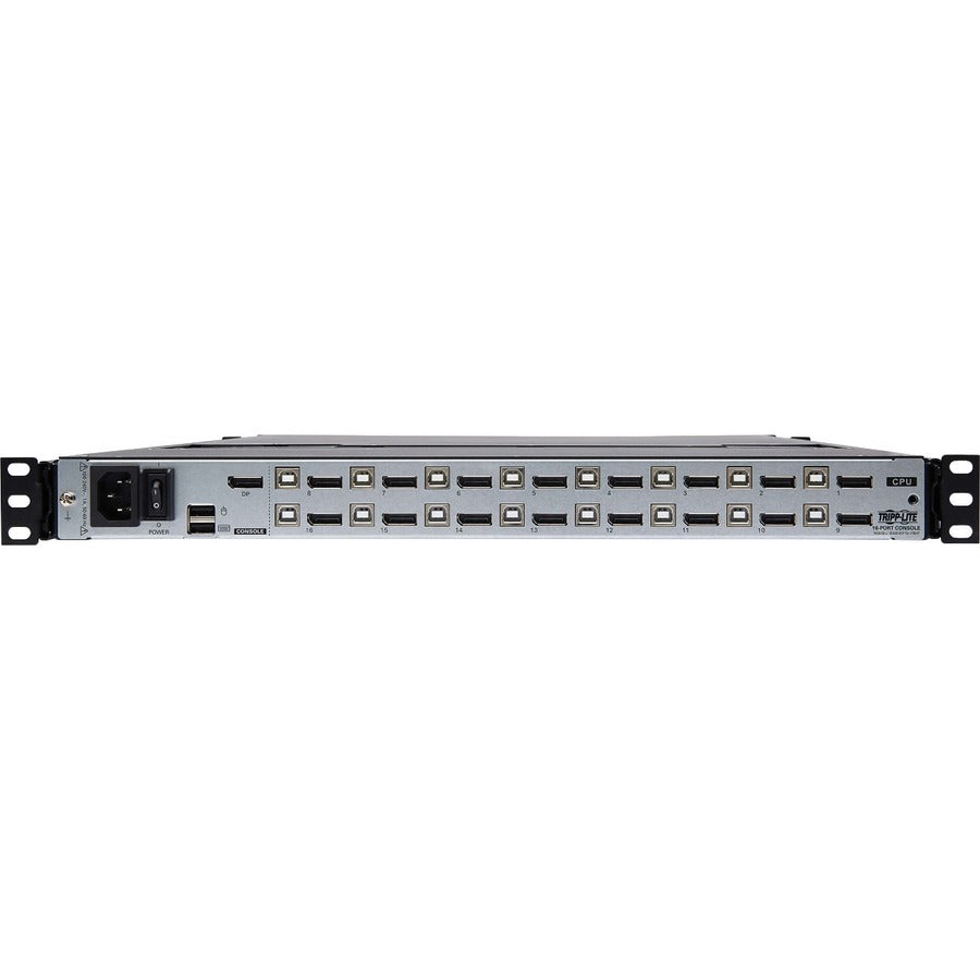 Eaton Tripp Lite Series NetDirector 16-Port DisplayPort KVM Switch Console with 17 in. LCD, IP Remote Access, Dual Rail, 1U Rack-Mount, TAA