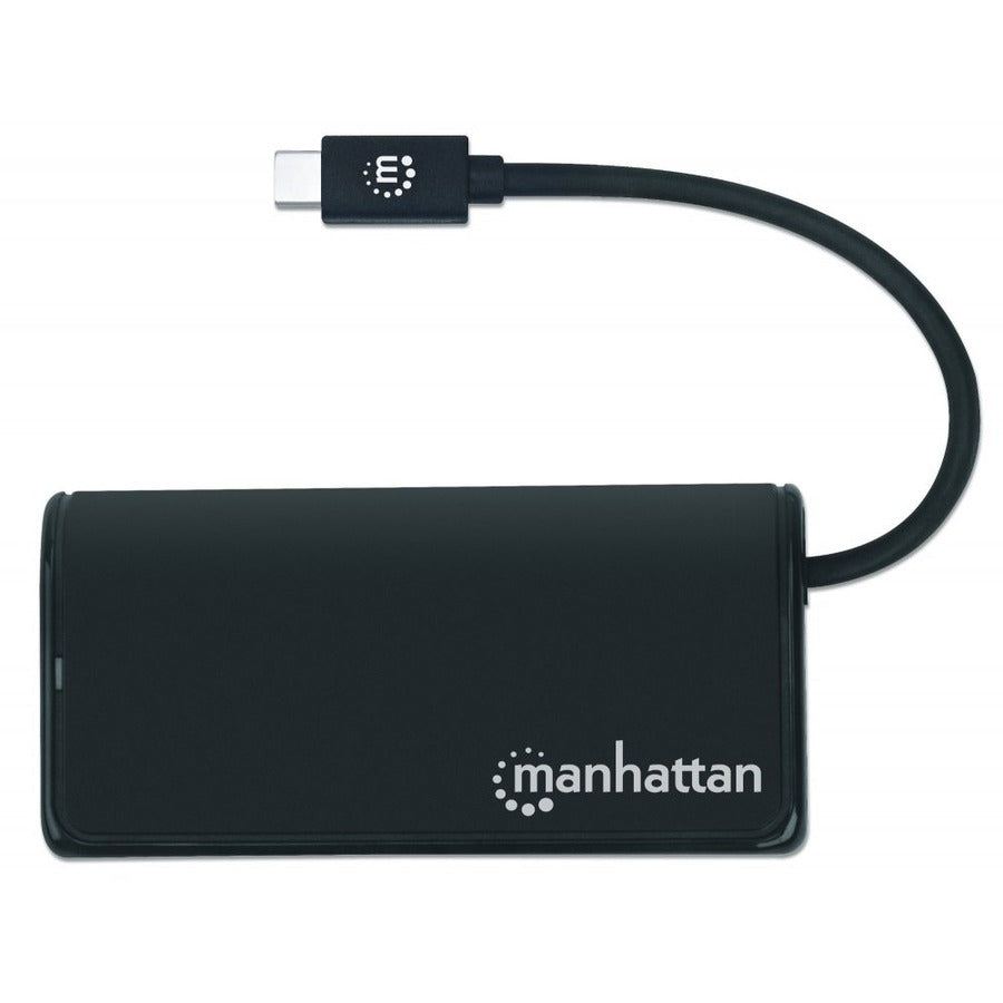 IC Manhattan 4-Port USB 3.2 Gen 1 Hub, 3.5 in, Black