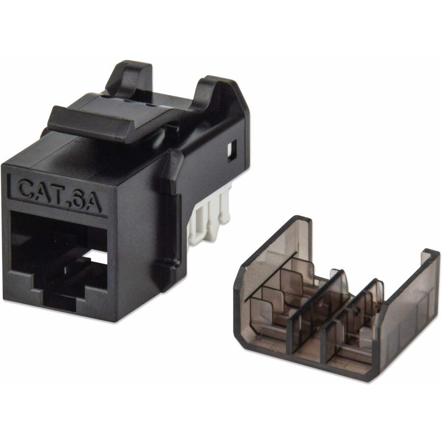 Manhattan FastPunch Cat6a Keystone Jack, 1 x RJ-45 Keystone Female, 1.3", Black