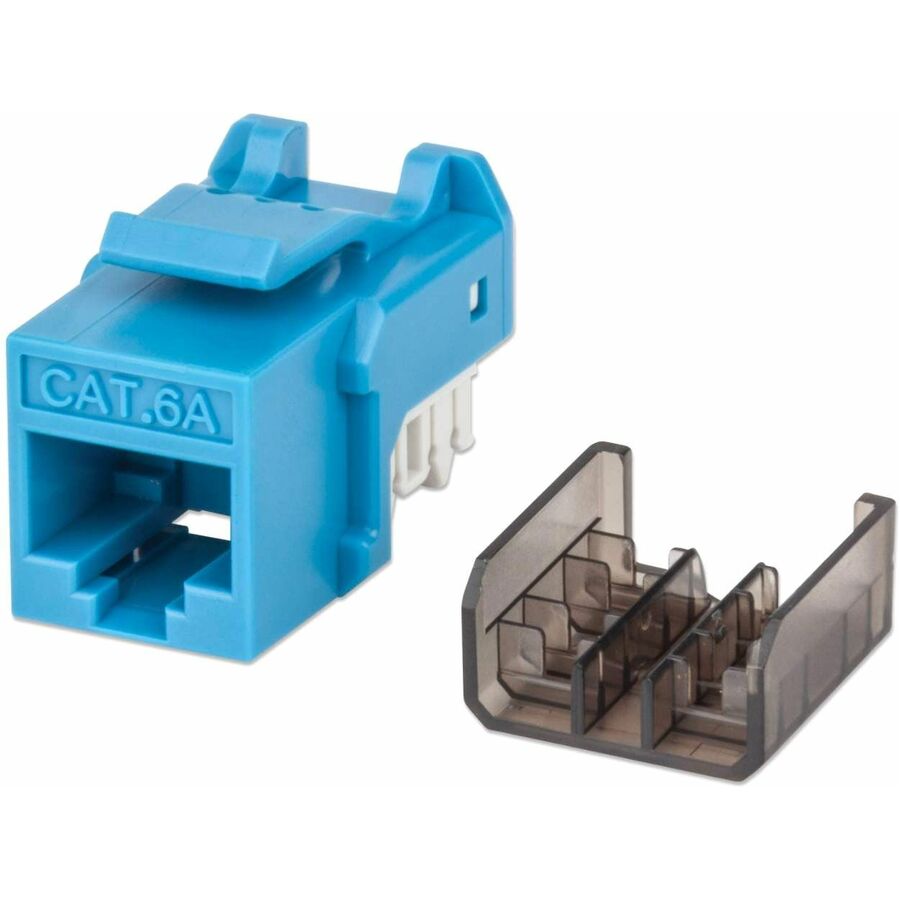 Manhattan FastPunch Cat6a Keystone Jack, 1 x RJ-45 Keystone Female, 1.3", Blue