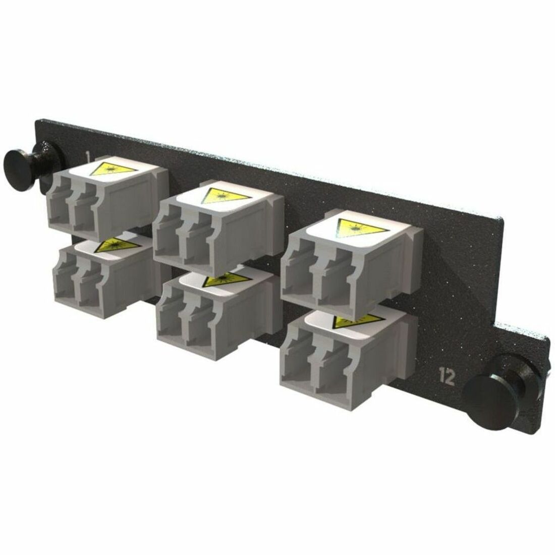 Ortronics ADPT PANEL HDFP 6 KEYED LC DX, Gray, HDFP-LCD12ZC-G