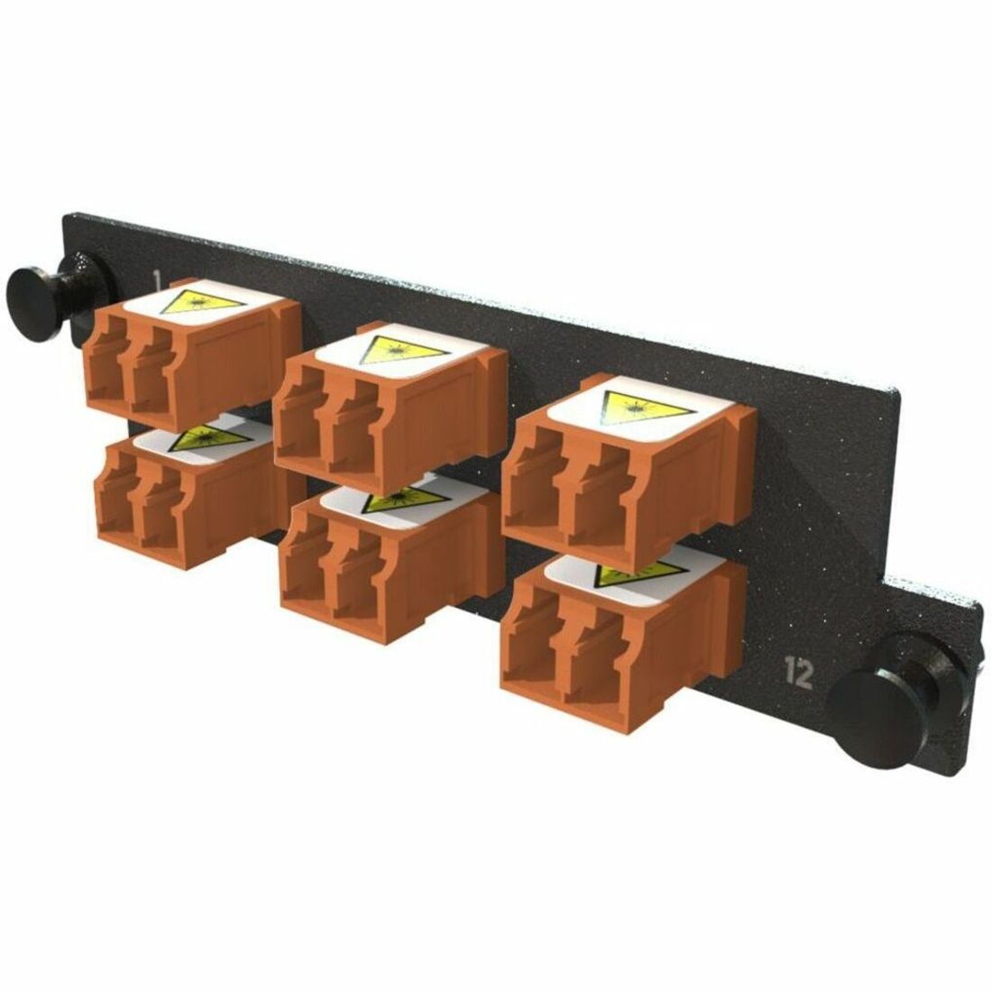 Ortronics ADPT PANEL HDFP 6 KEYED LC DX, Brown, HDFP-LCD12ZC-J