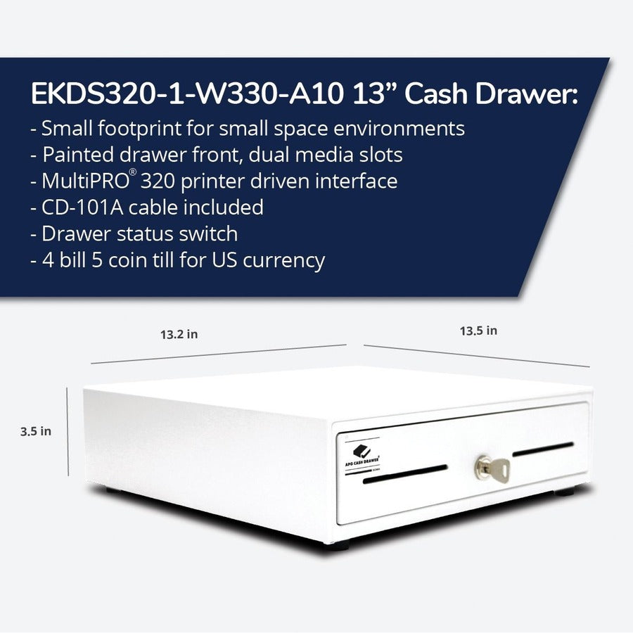 apg®Entry Level Point of Sale Cash Drawer | Arlo Series EKDS320-1-W330-A10