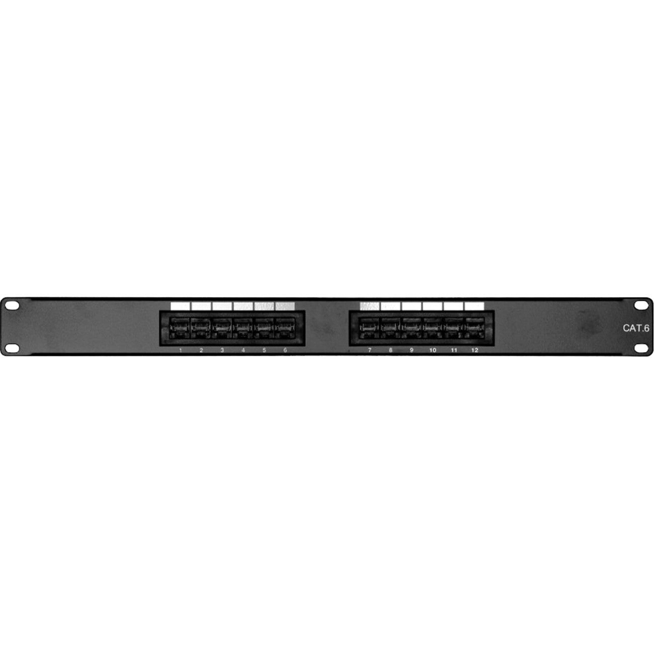 ENET 12 Port Cat6 Patch Panel 1RU Rack Mount - 12 Port(s) - 1U High - Rack-mountable