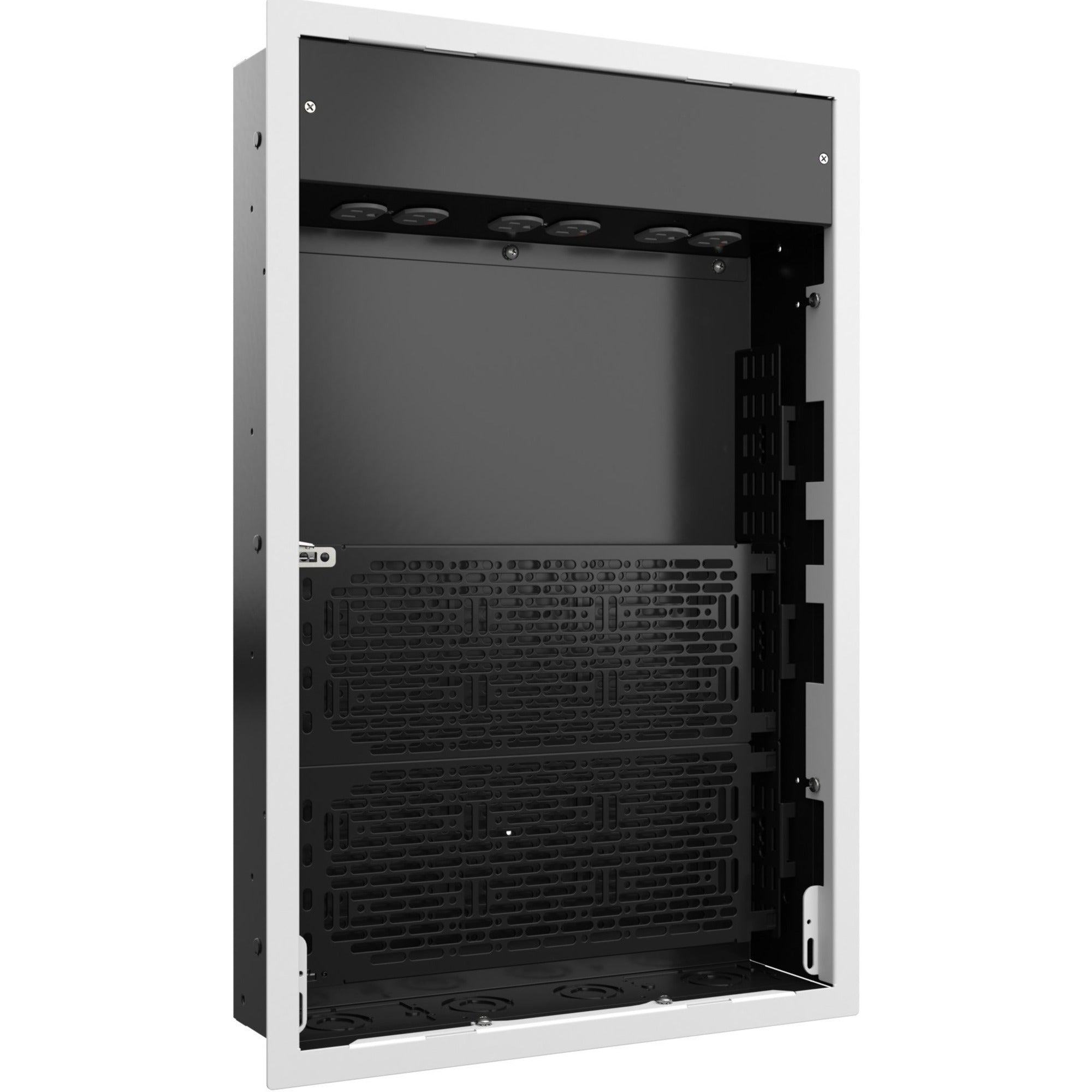 Legrand Chief Proximity X-Large In-Wall Storage Box - 6-Receptacles and Lever Lock - Black